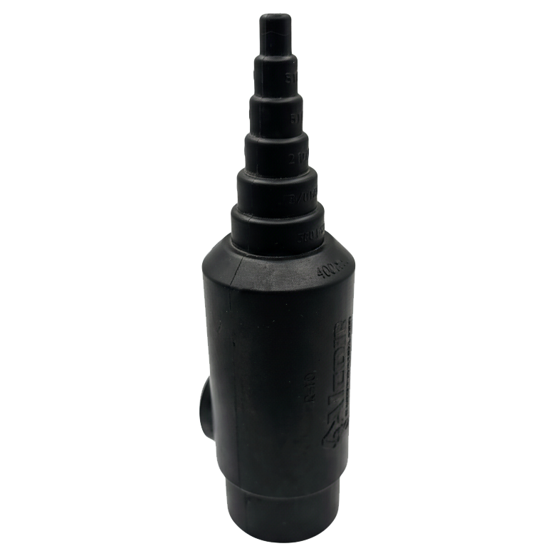 Molded rubber hose barb fitting with stepped diameters