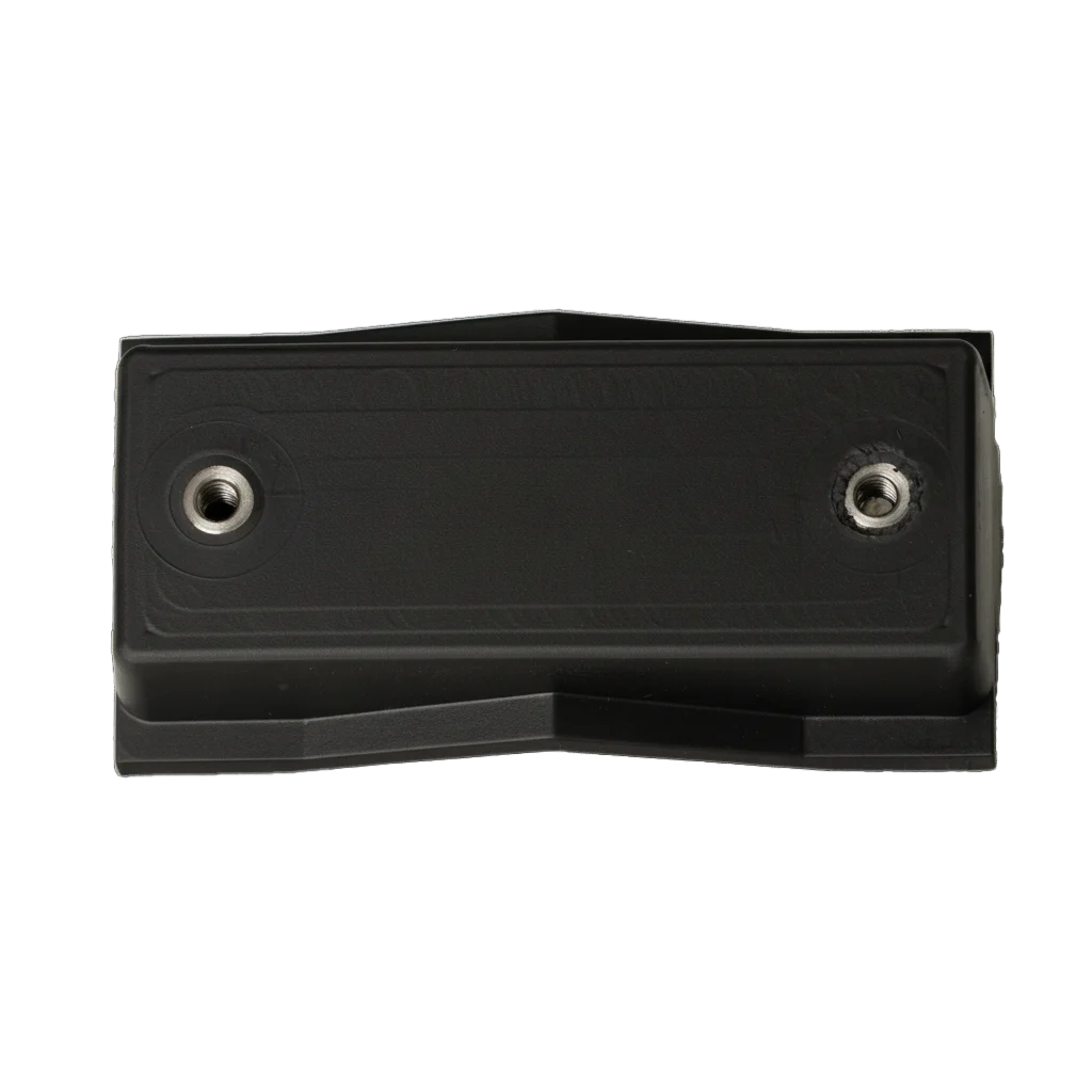 Molded rubber component with embedded threaded inserts