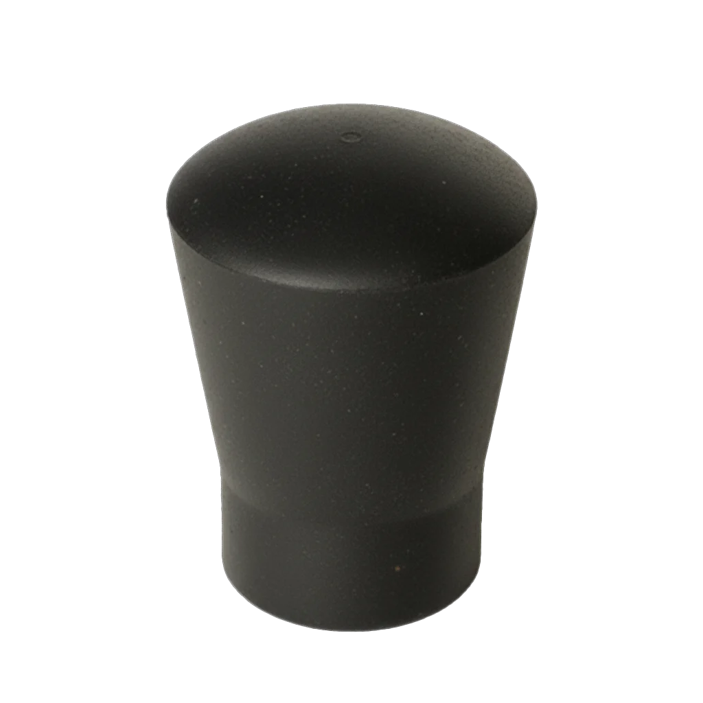 Black molded rubber cap for protection and sealing