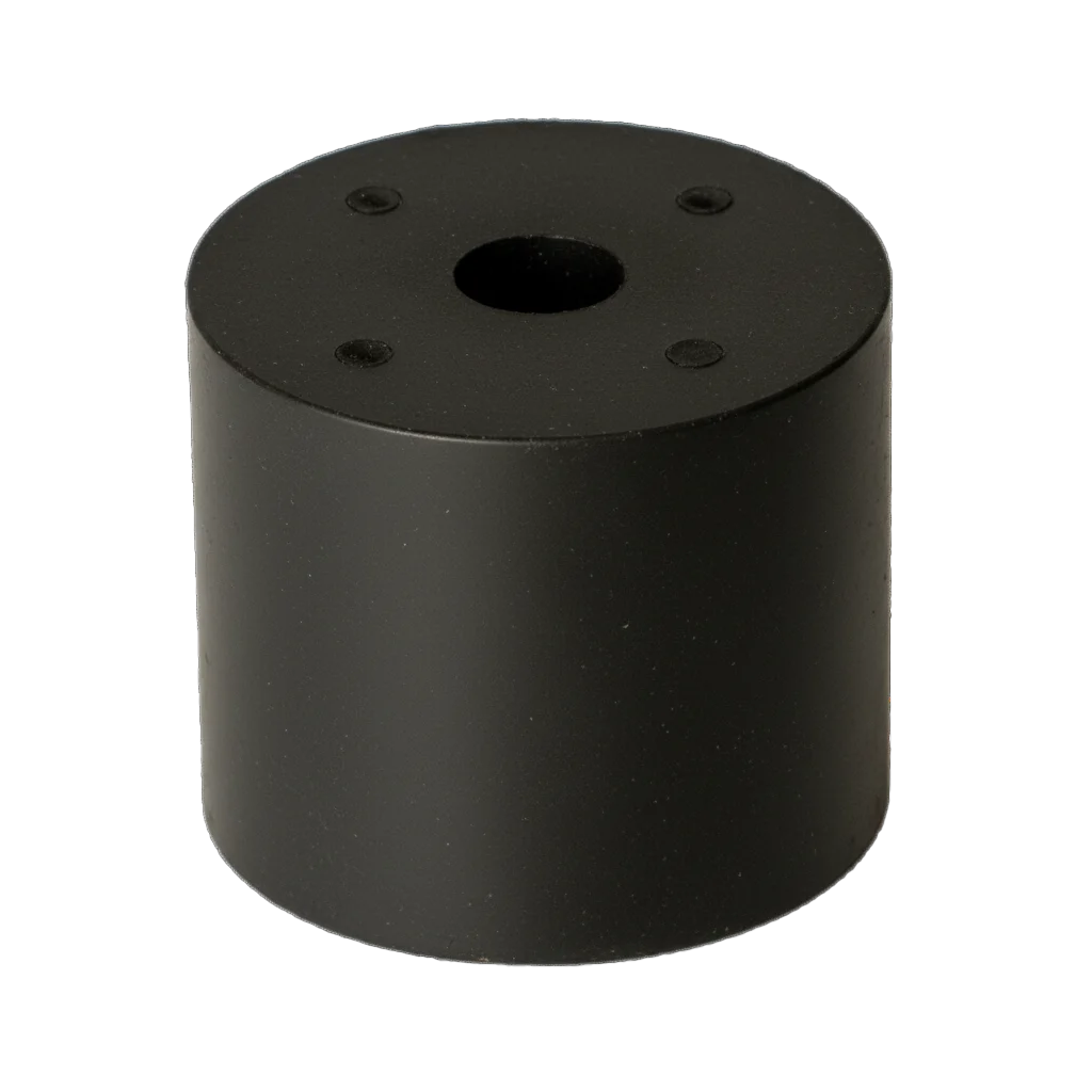 Cylindrical molded rubber component with center hole