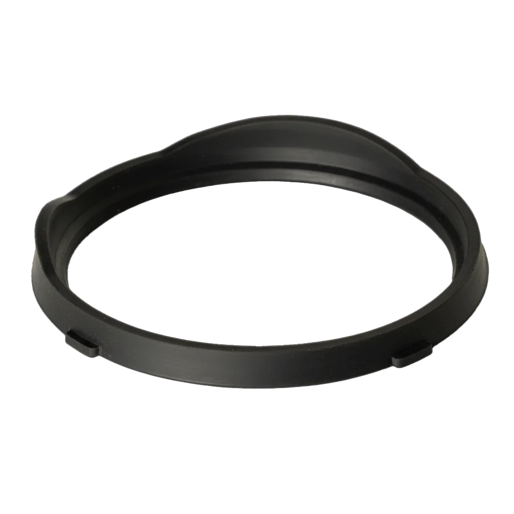 Circular molded rubber ring with internal sealing lip