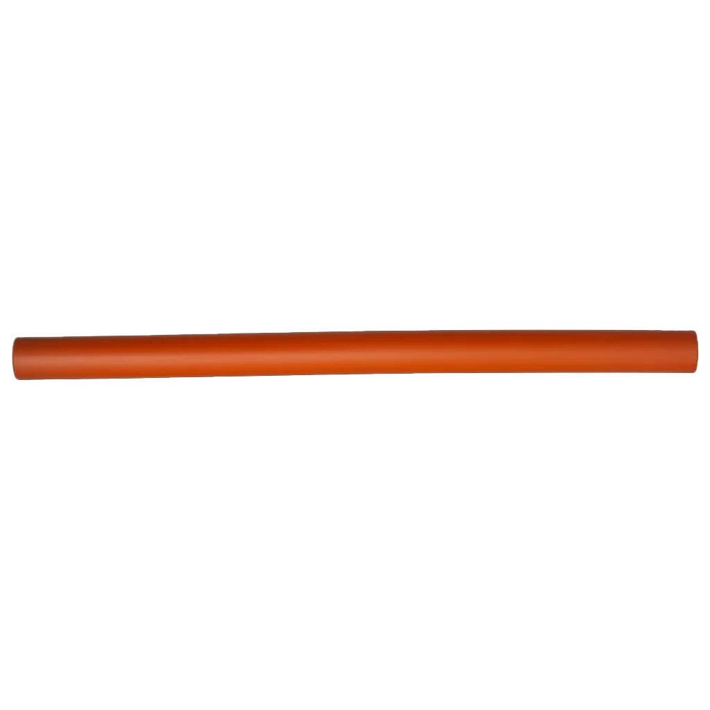 Long orange molded rubber rod for industrial applications