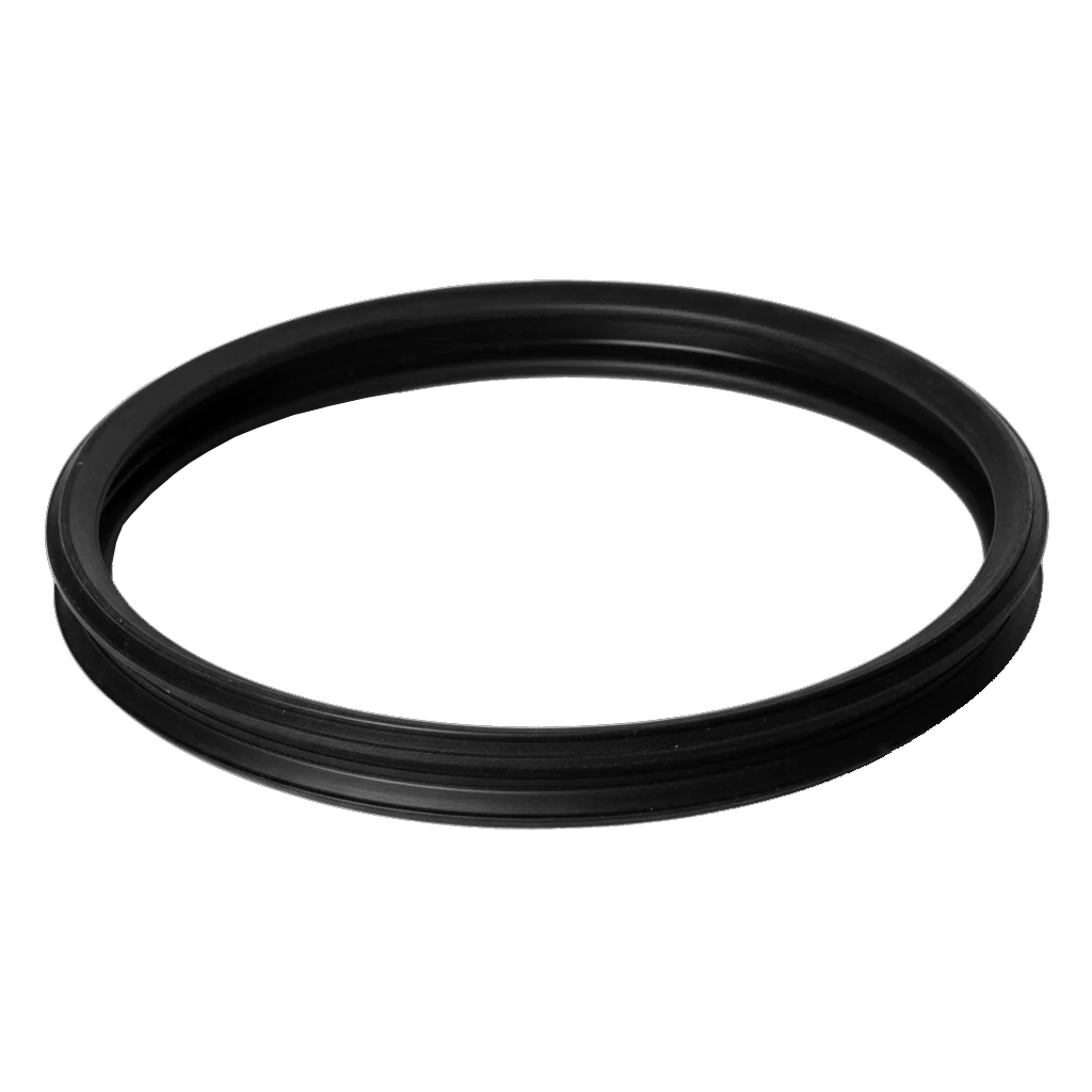 Circular molded rubber gasket with reinforced edge