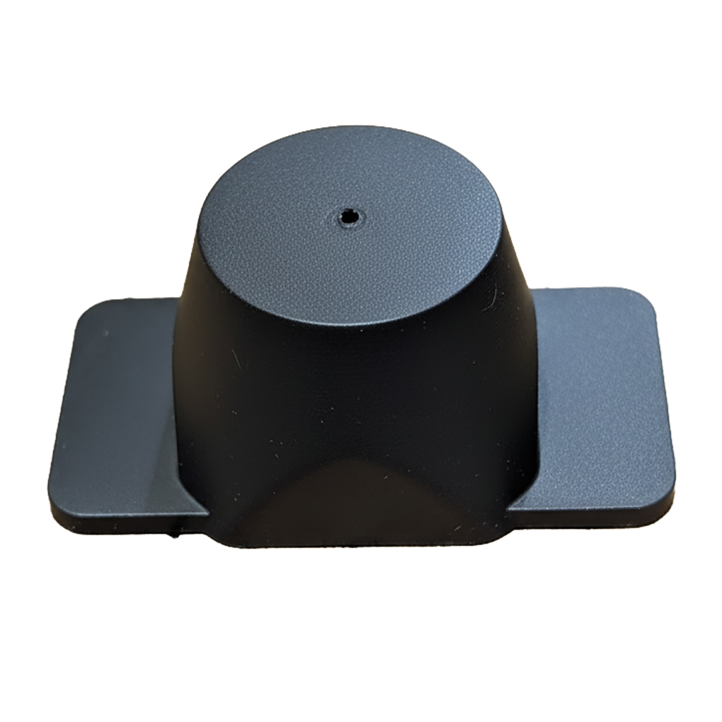 Custom molded rubber bumper with mounting base