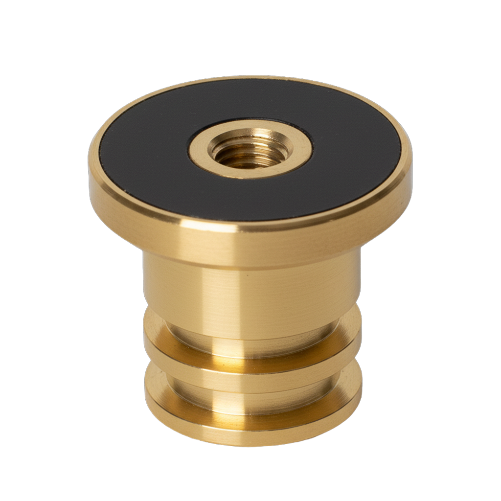 Rubber-to-Metal bonding Custom molded rubber and brass insert component for industrial applications,